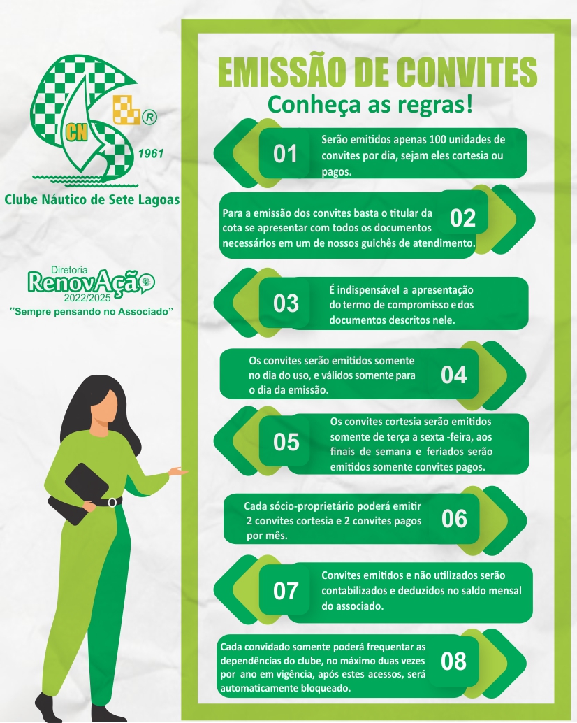 regras emissão de convites site