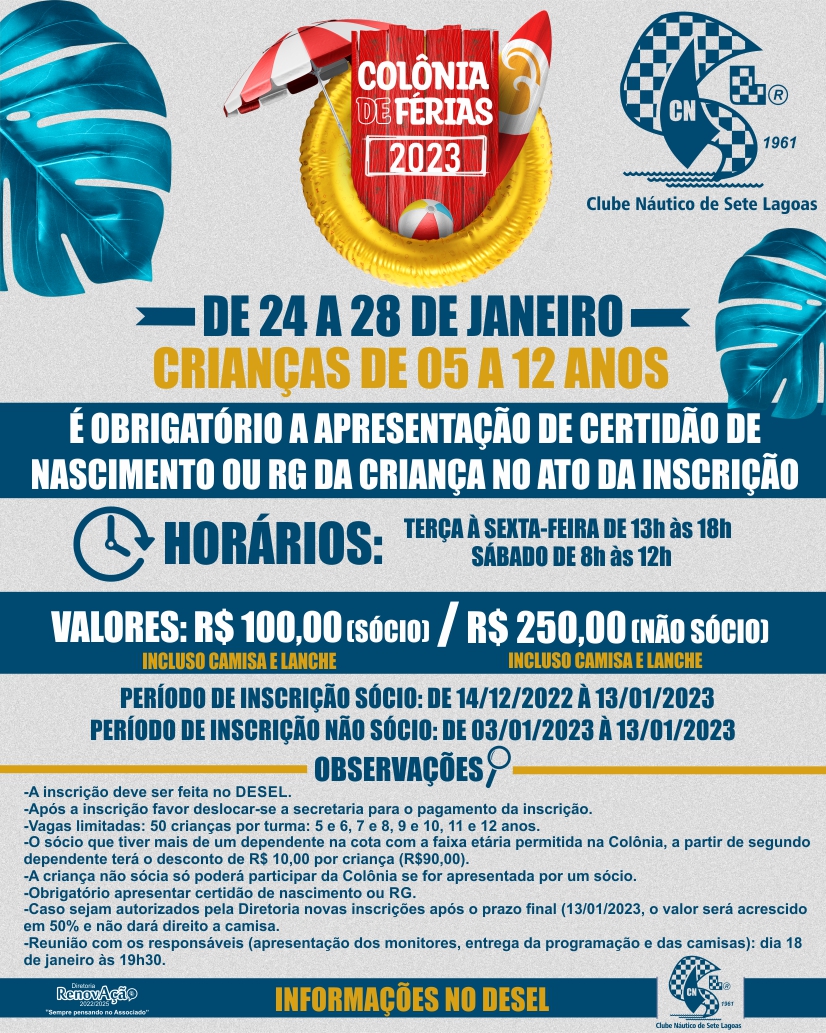 Clube Náutico de Sete Lagoas - TORNEIO INTERNO DE TÊNIS - 2023